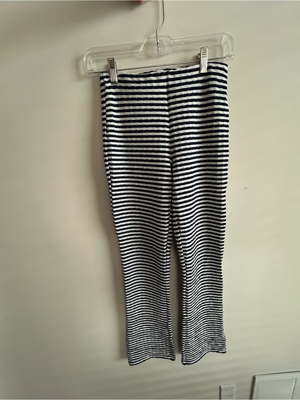 Maeve Black & White Striped Wide-Leg Knit Pants